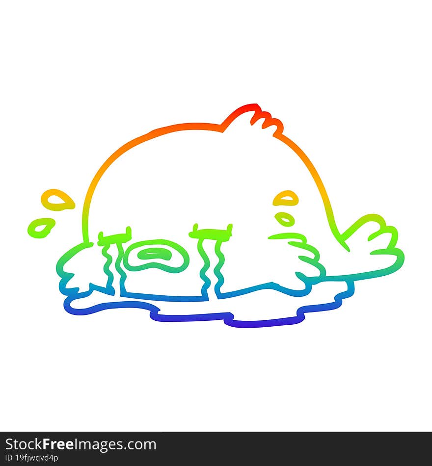 Rainbow Gradient Line Drawing Crying Fish