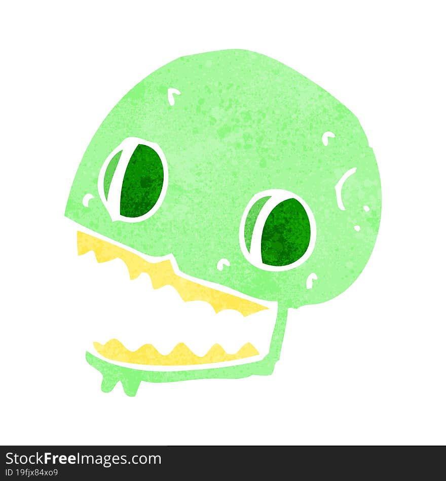 cartoon spooky skull