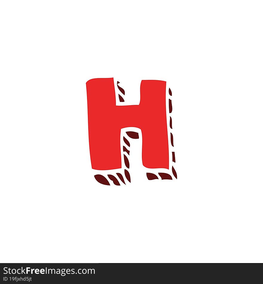 Cartoon Doodle Letter H