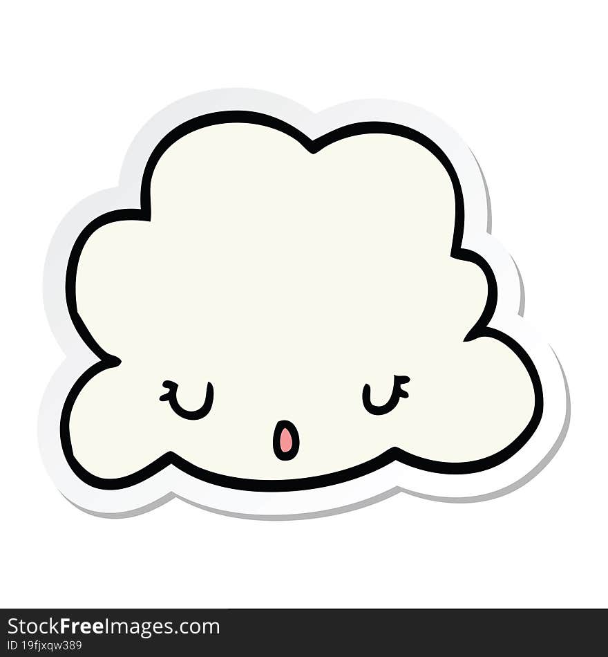 Sticker Of A Cute Cartoon Cloud