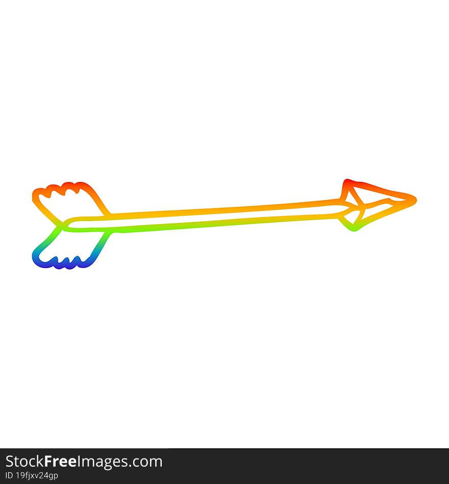 rainbow gradient line drawing cartoon arrow