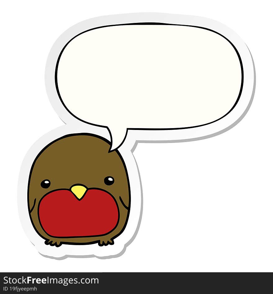 cute cartoon penguin and speech bubble sticker