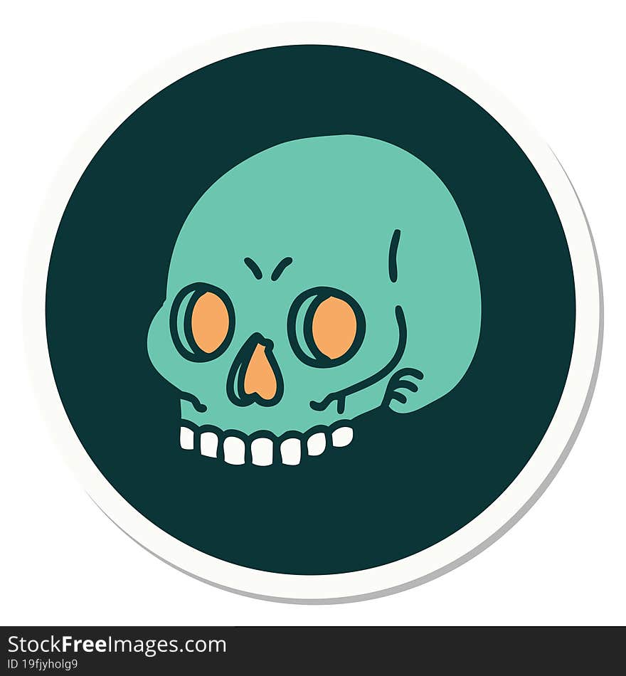 tattoo style sticker of a skull