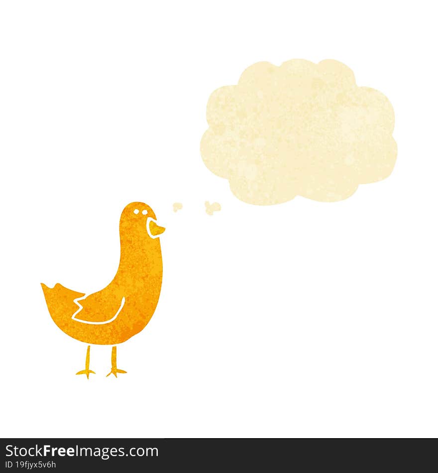 cartoon bird with thought bubble