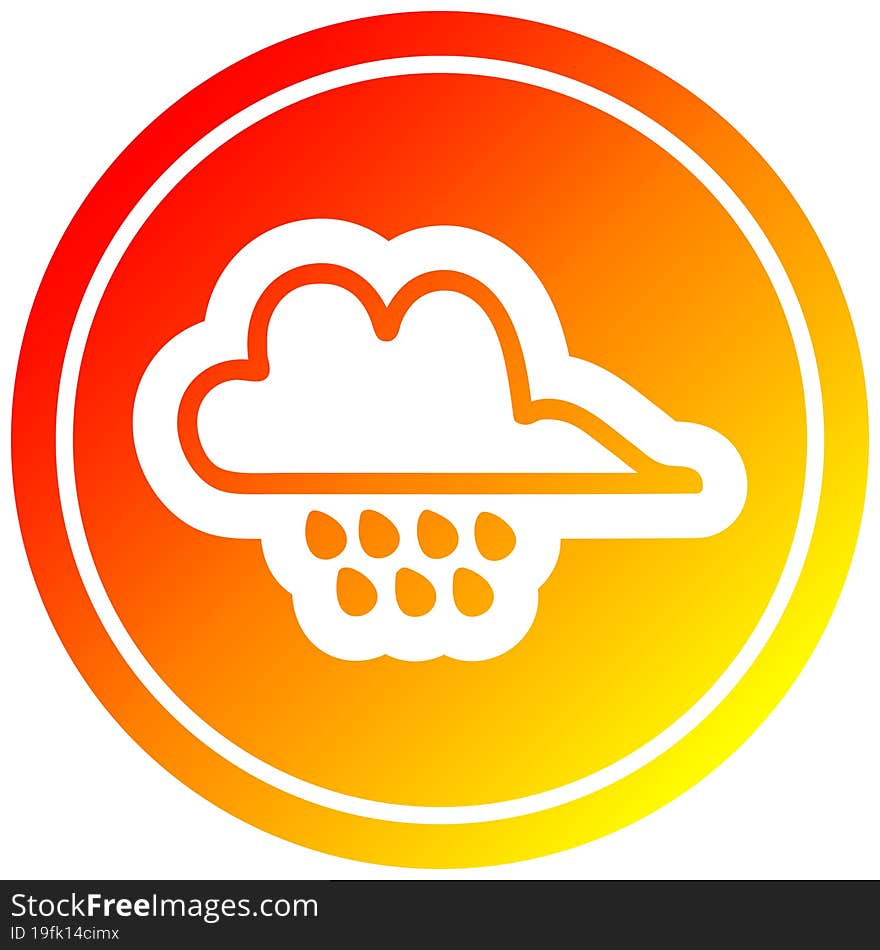 rain cloud circular in hot gradient spectrum