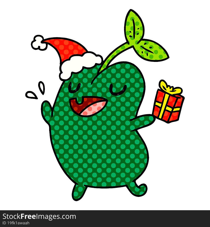 christmas cartoon of kawaii seed