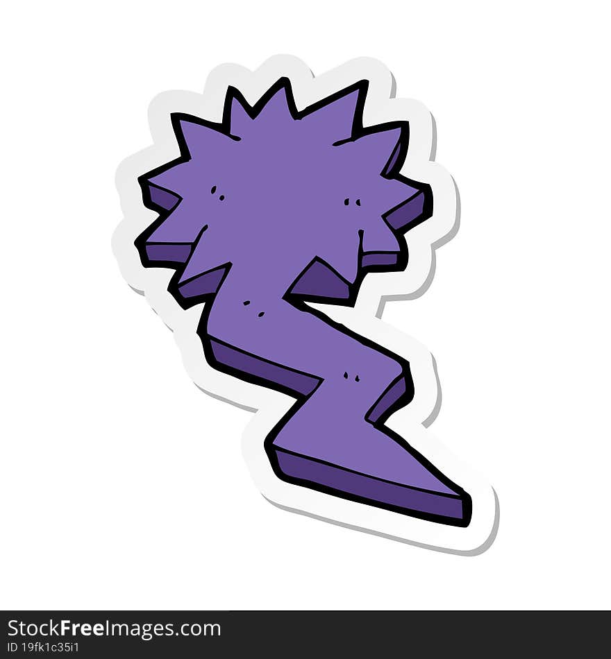 sticker of a cartoon lightning bolt symbol