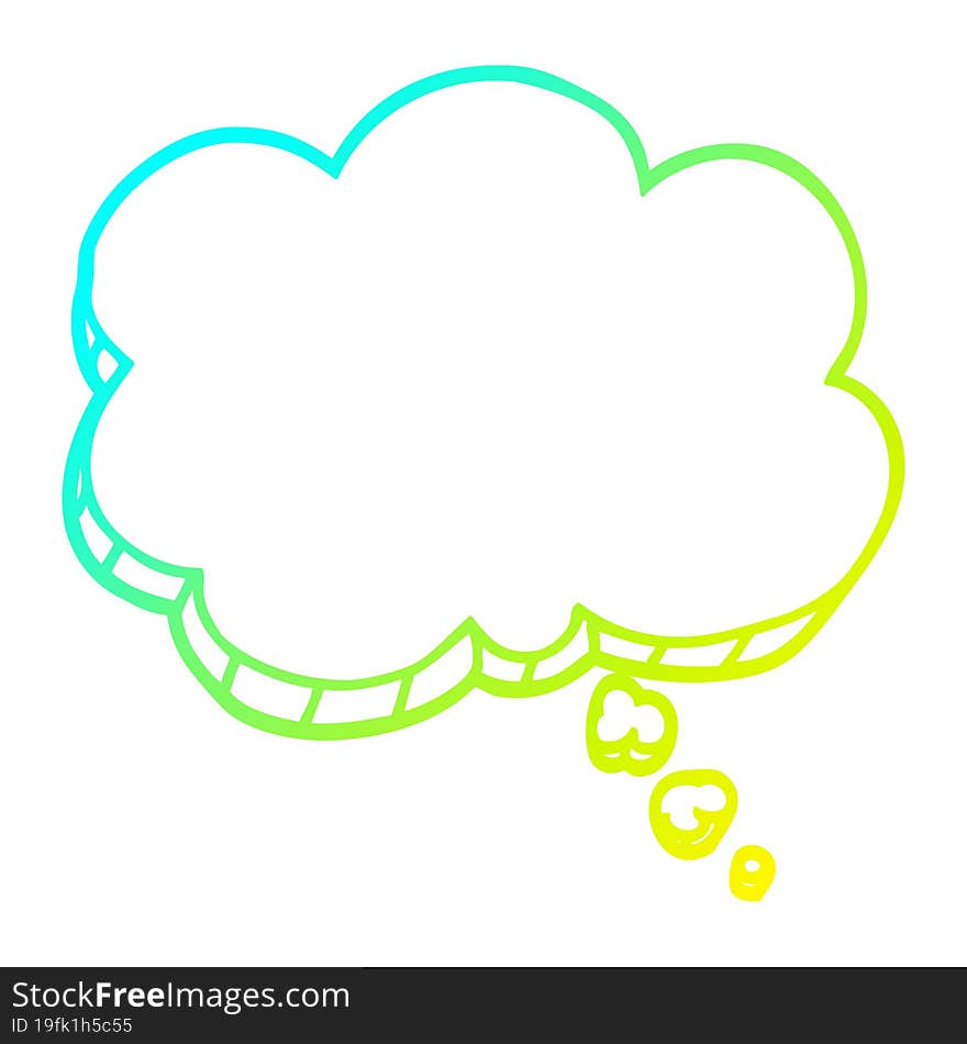 Cold Gradient Line Drawing Cartoon Expression Bubble