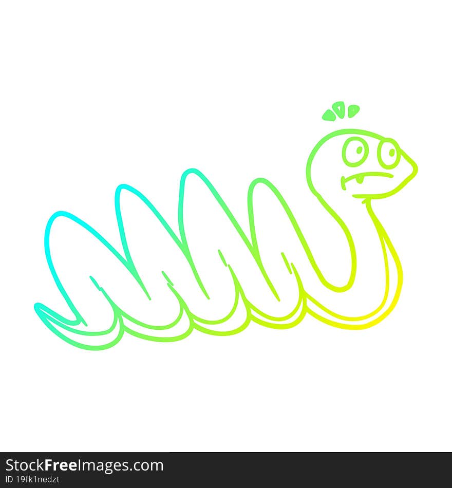 cold gradient line drawing cartoon snake