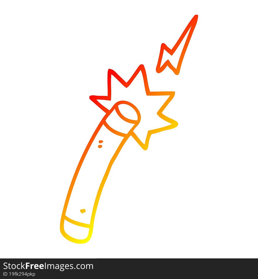 warm gradient line drawing of a cartoon magician wand