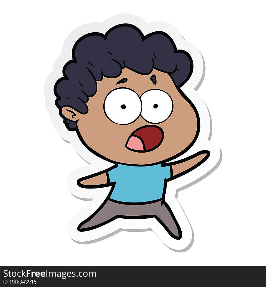 sticker of a cartoon man gasping in surprise