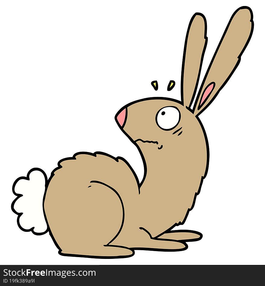 cartoon startled bunny rabbit. cartoon startled bunny rabbit