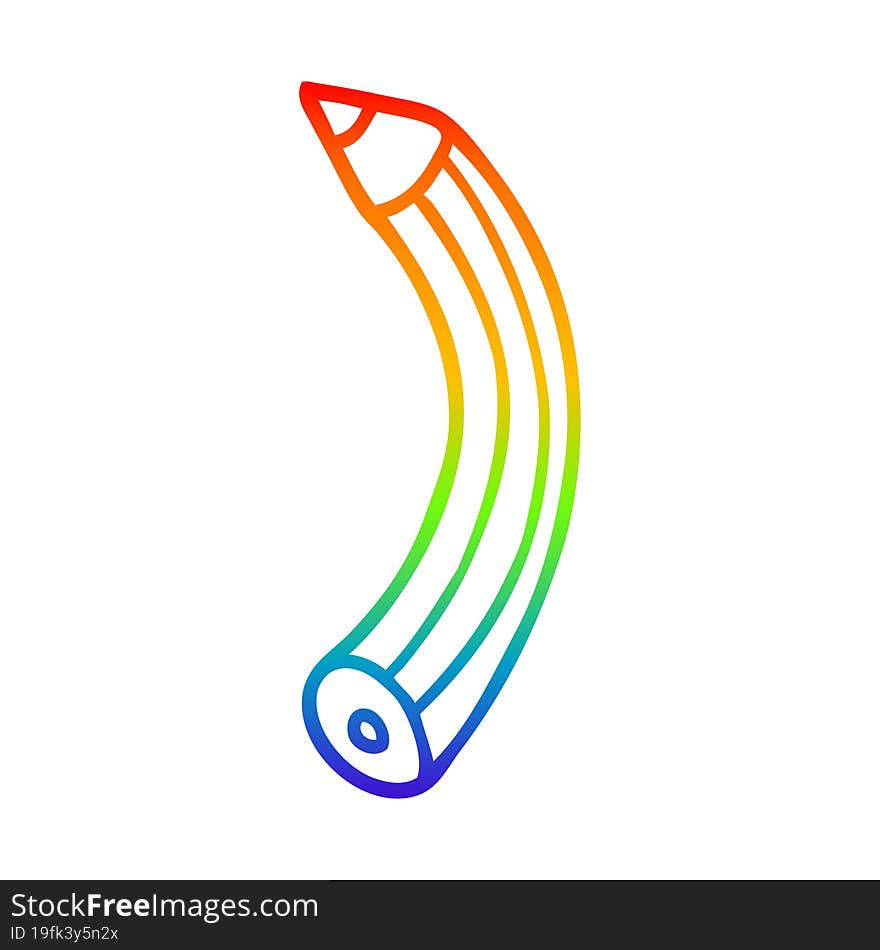 rainbow gradient line drawing of a cartoon colored pencil