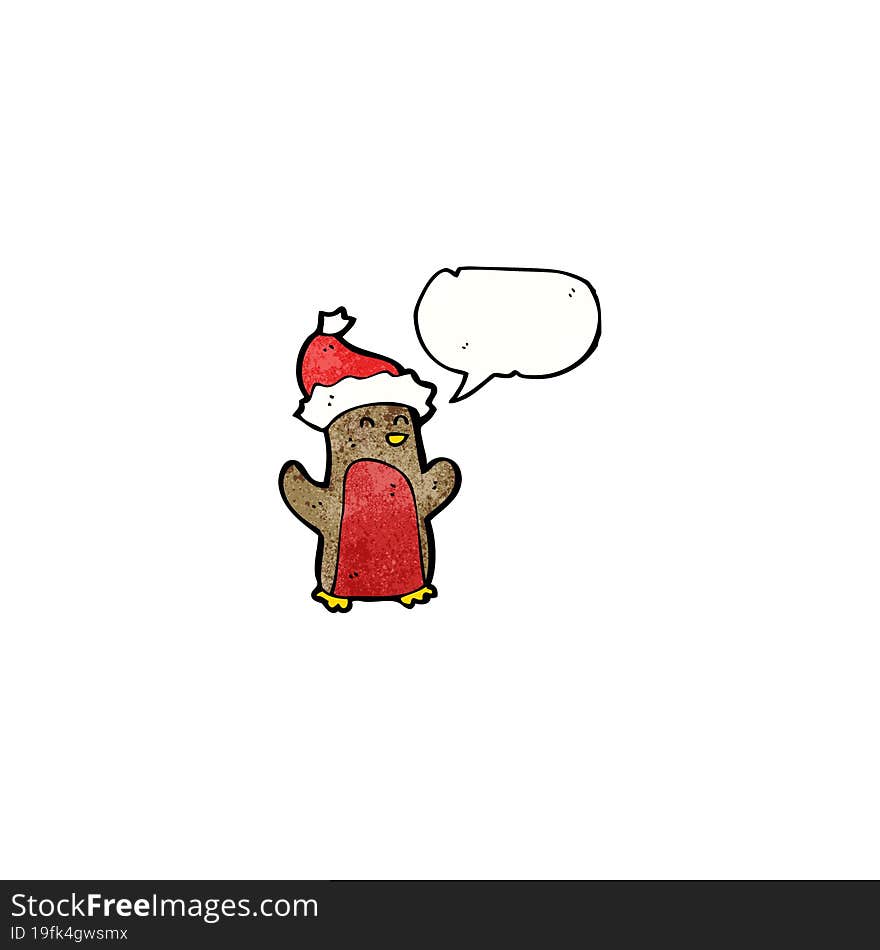 cartoon christmas robin