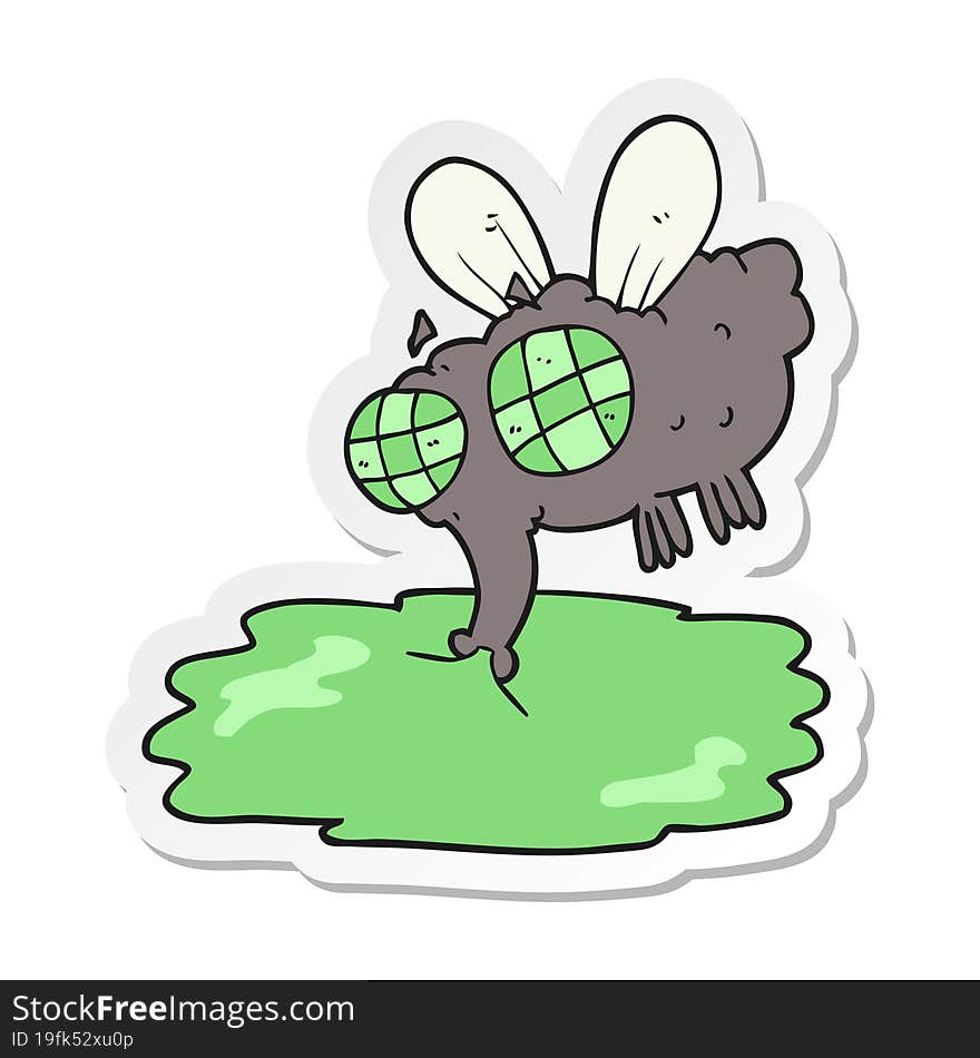 sticker of a cartoon gross fly