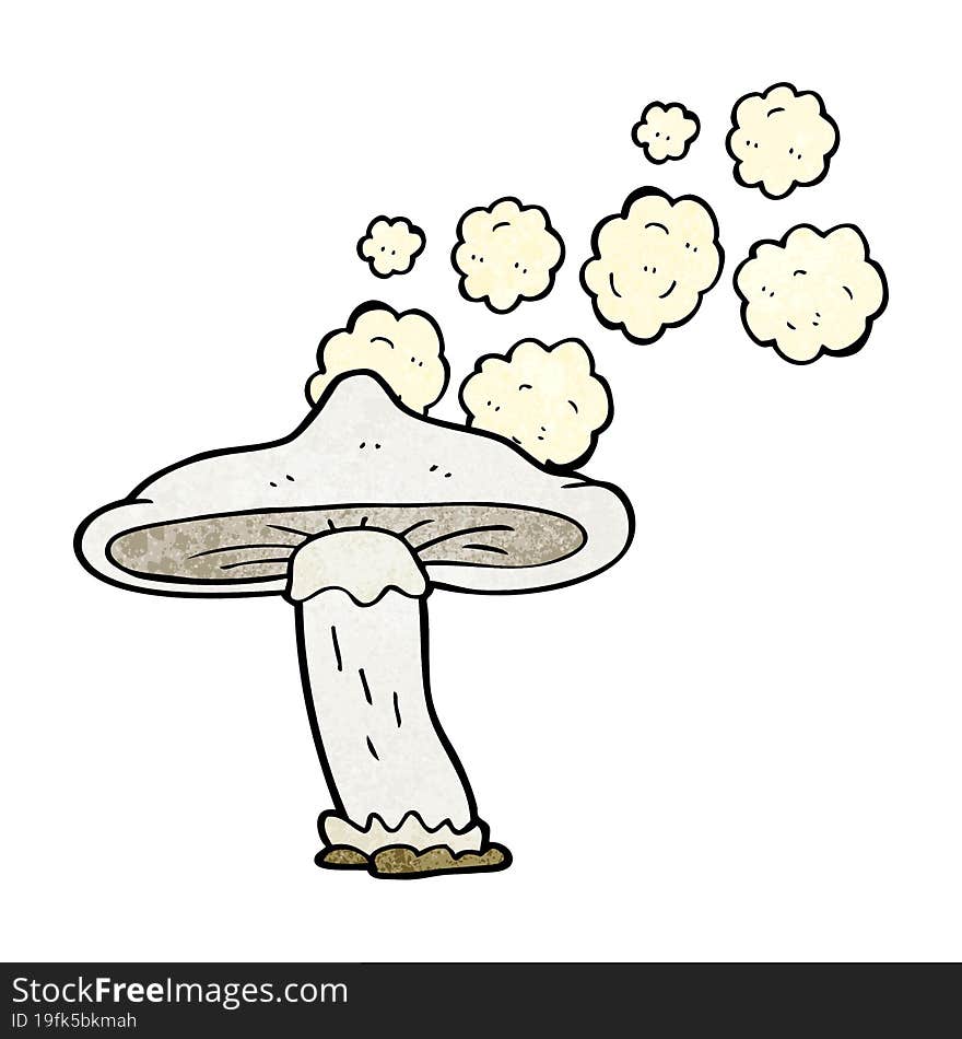 freehand textured cartoon mushroom