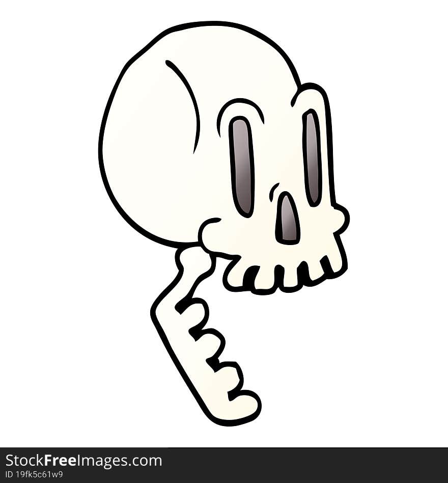 cartoon doodle of a skull