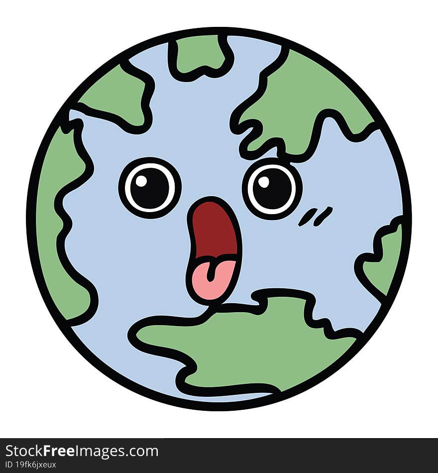 cute cartoon of a planet earth. cute cartoon of a planet earth