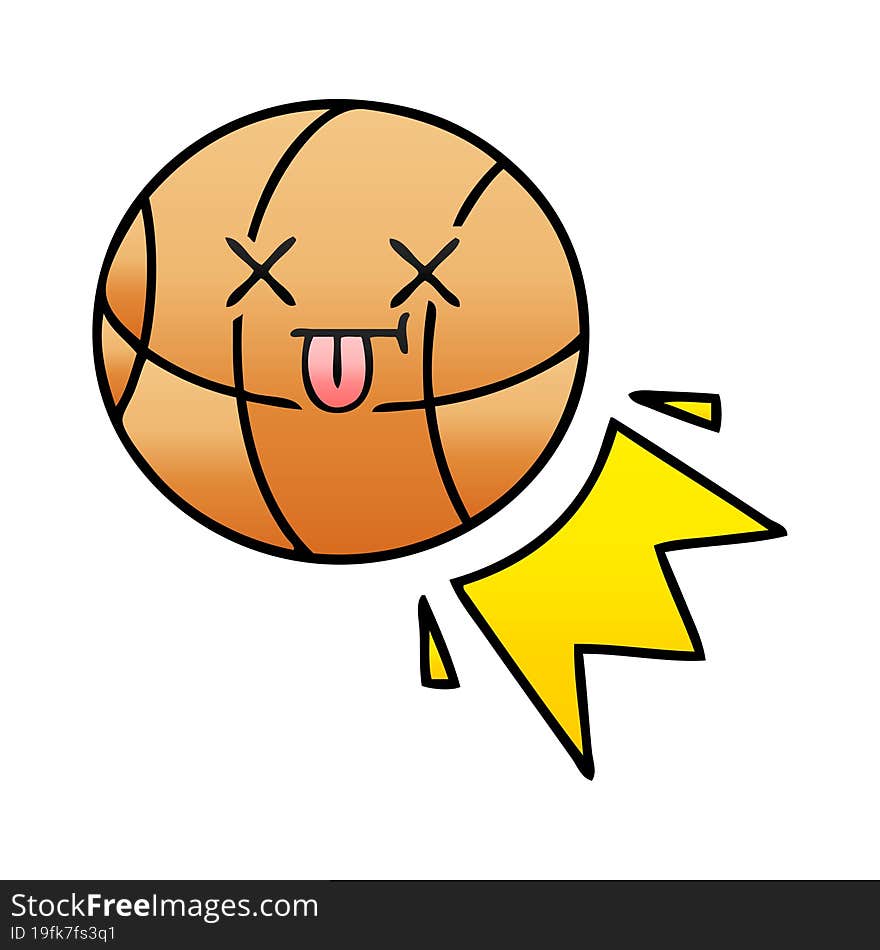 gradient shaded cartoon basketball