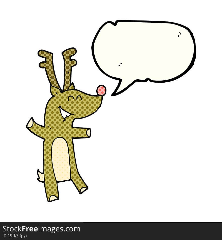 comic book speech bubble cartoon reindeer