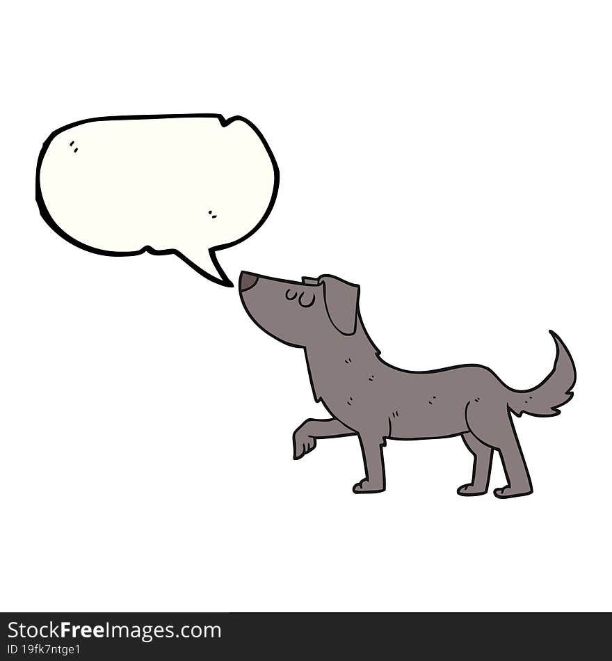 freehand drawn speech bubble cartoon dog