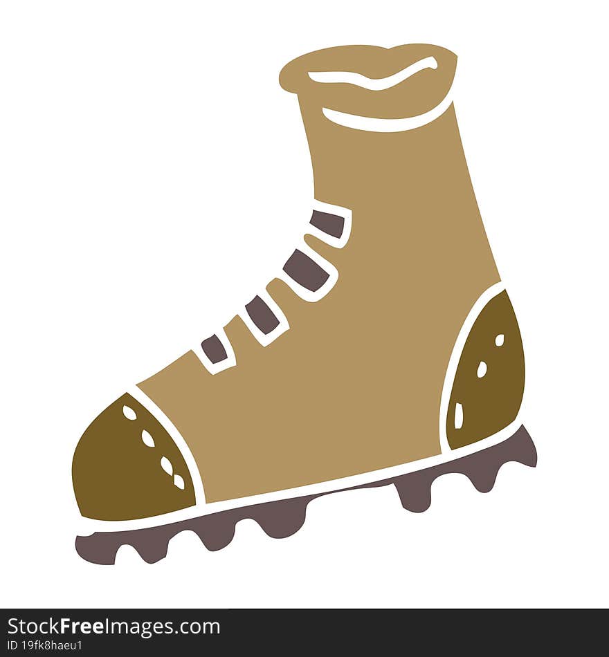 flat color illustration cartoon walking boot