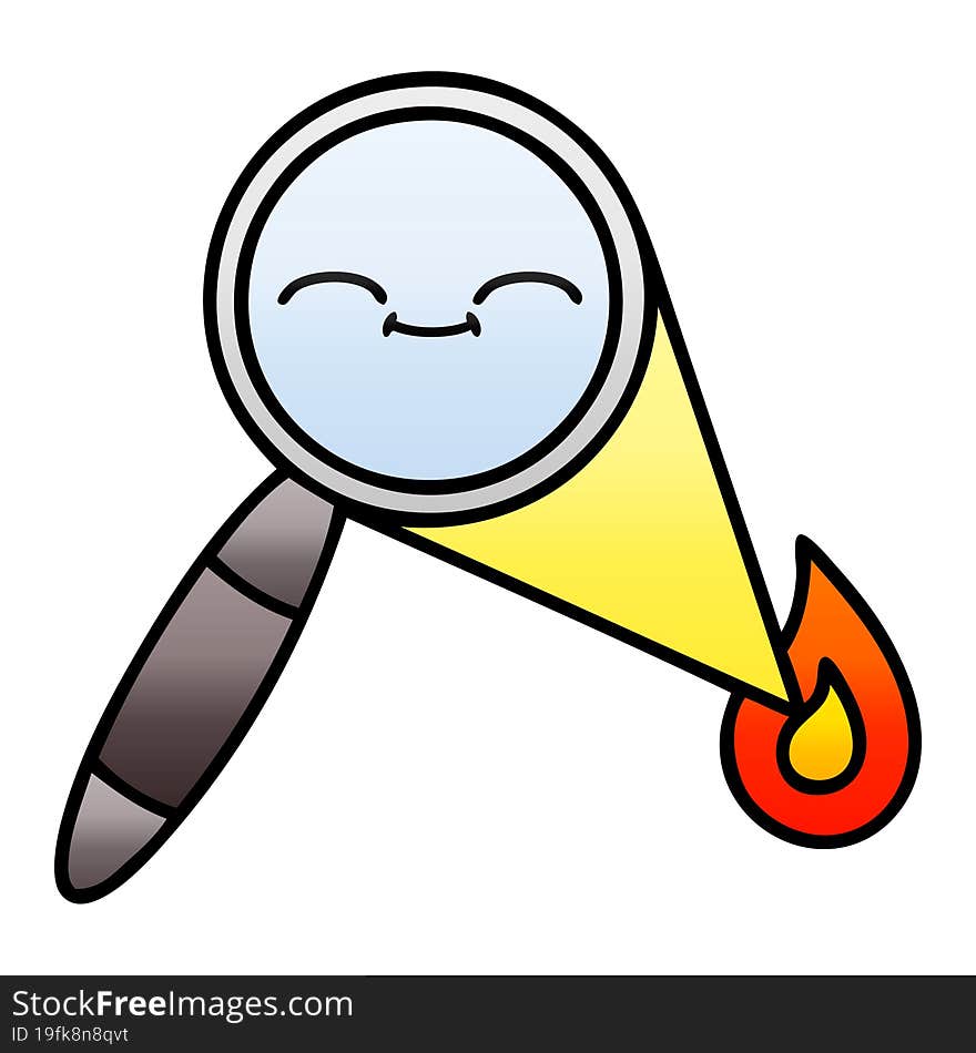 Gradient Shaded Cartoon Magnifying Glass