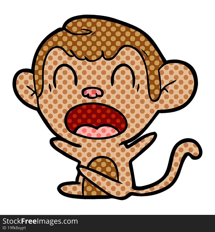 shouting cartoon monkey. shouting cartoon monkey