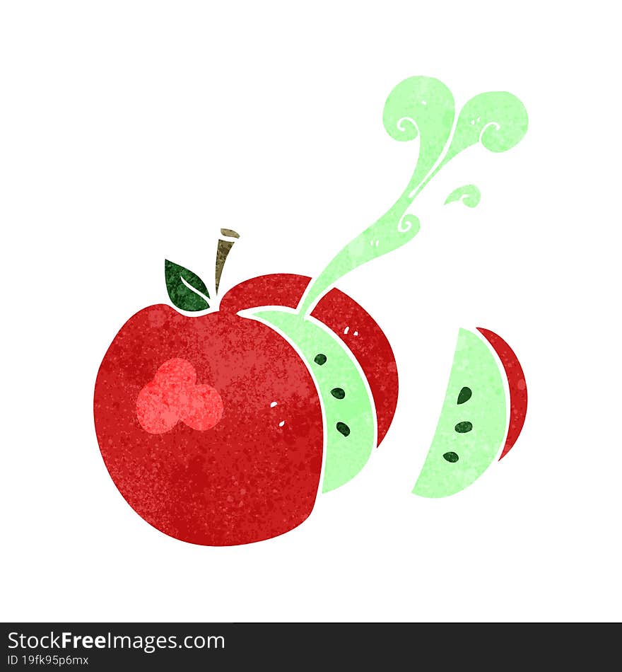 Retro Cartoon Sliced Apple