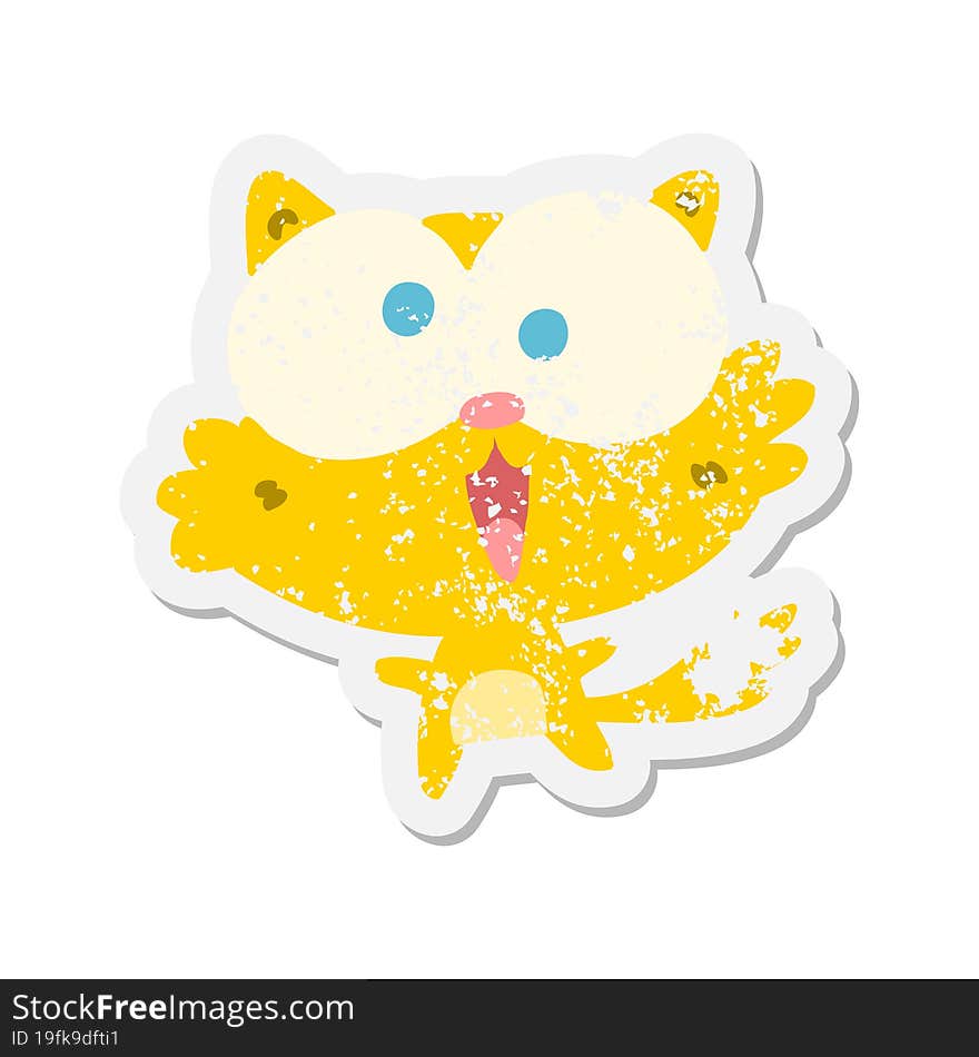 crazy cartoon cat grunge sticker