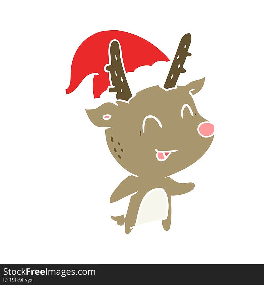 flat color style cartoon christmas reindeer