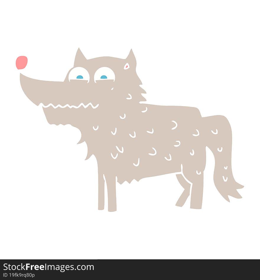 flat color illustration of dog. flat color illustration of dog