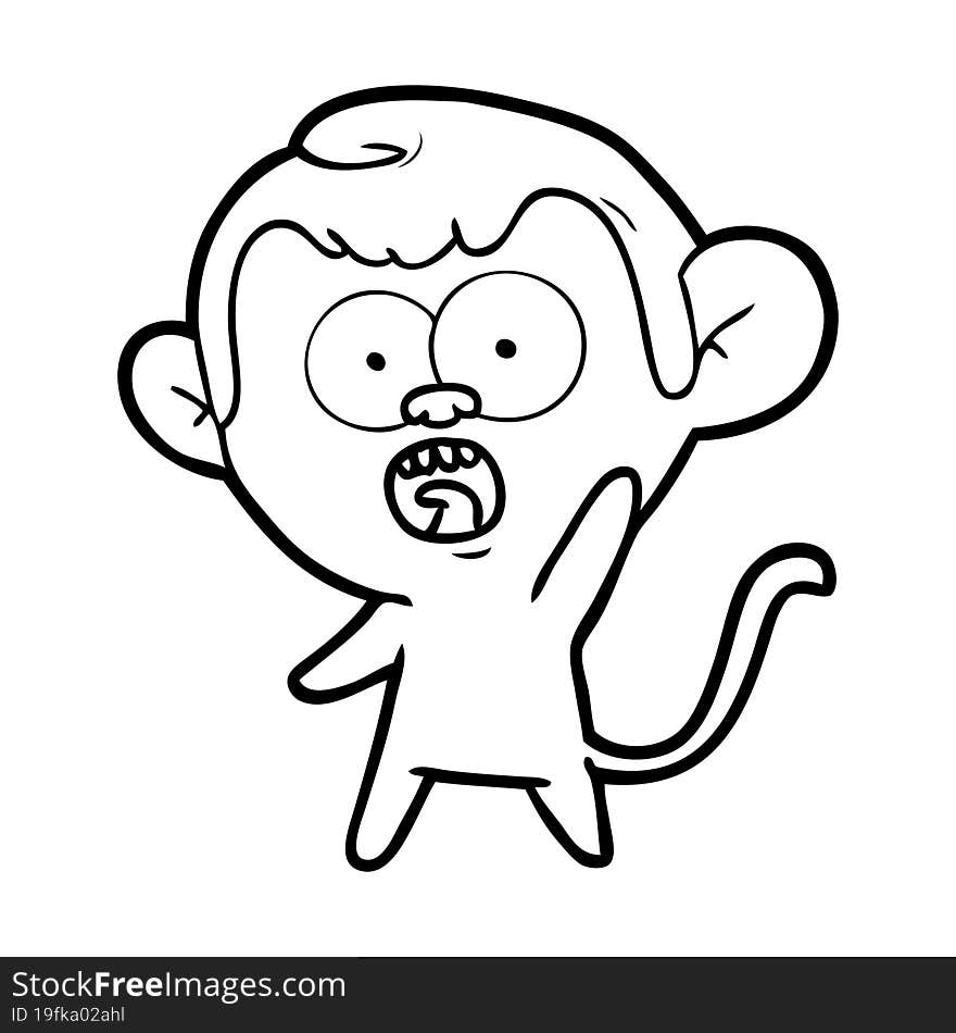 cartoon shocked monkey. cartoon shocked monkey