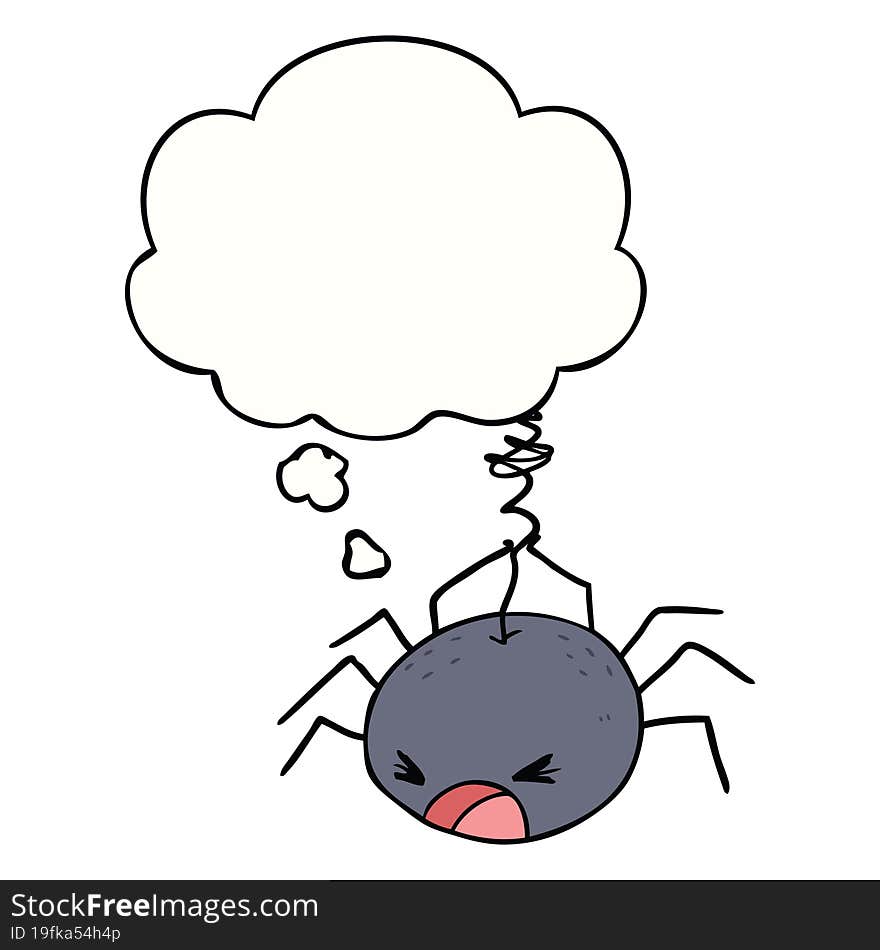 cartoon spider with thought bubble. cartoon spider with thought bubble