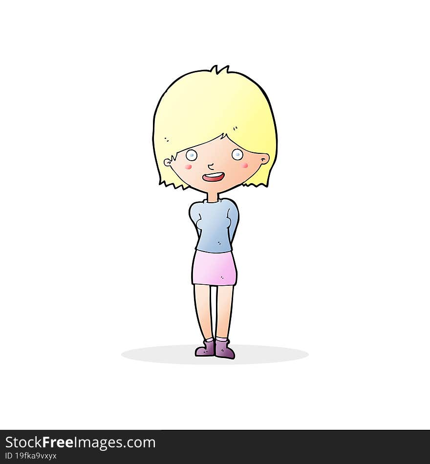 cartoon friendly woman