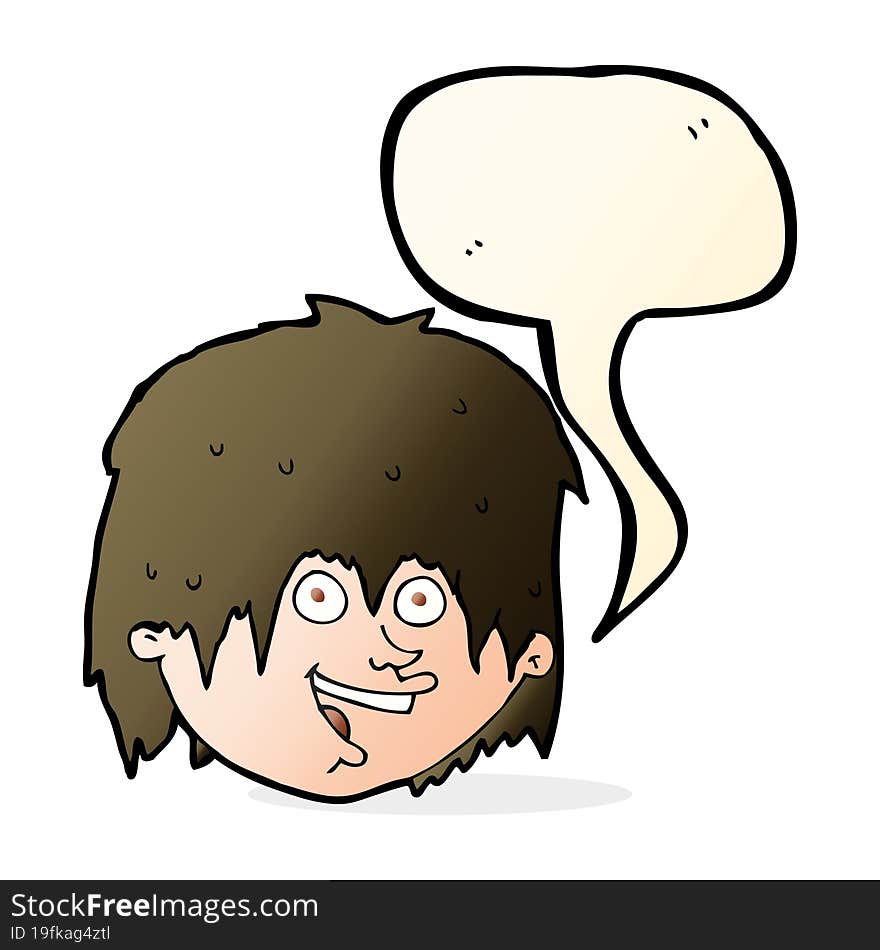 cartoon happy man with speech bubble