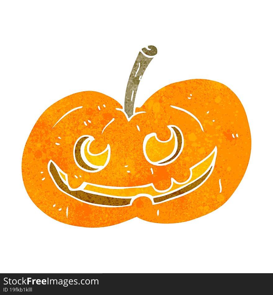 retro cartoon halloween pumpkin