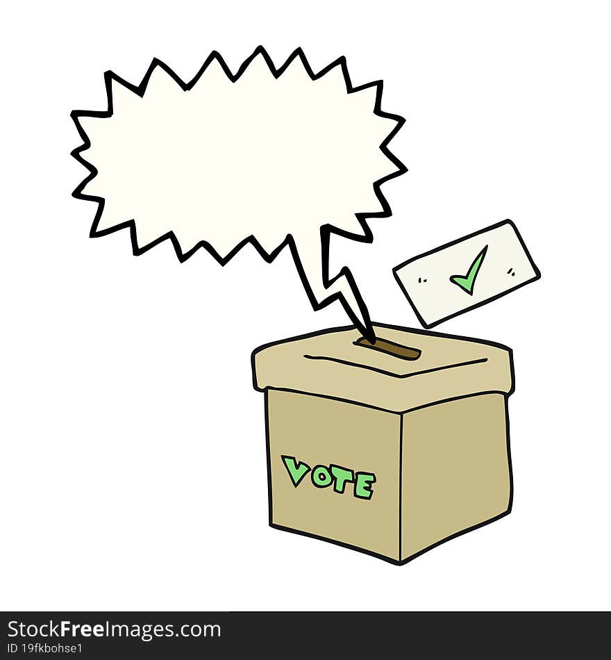 speech bubble cartoon ballot box