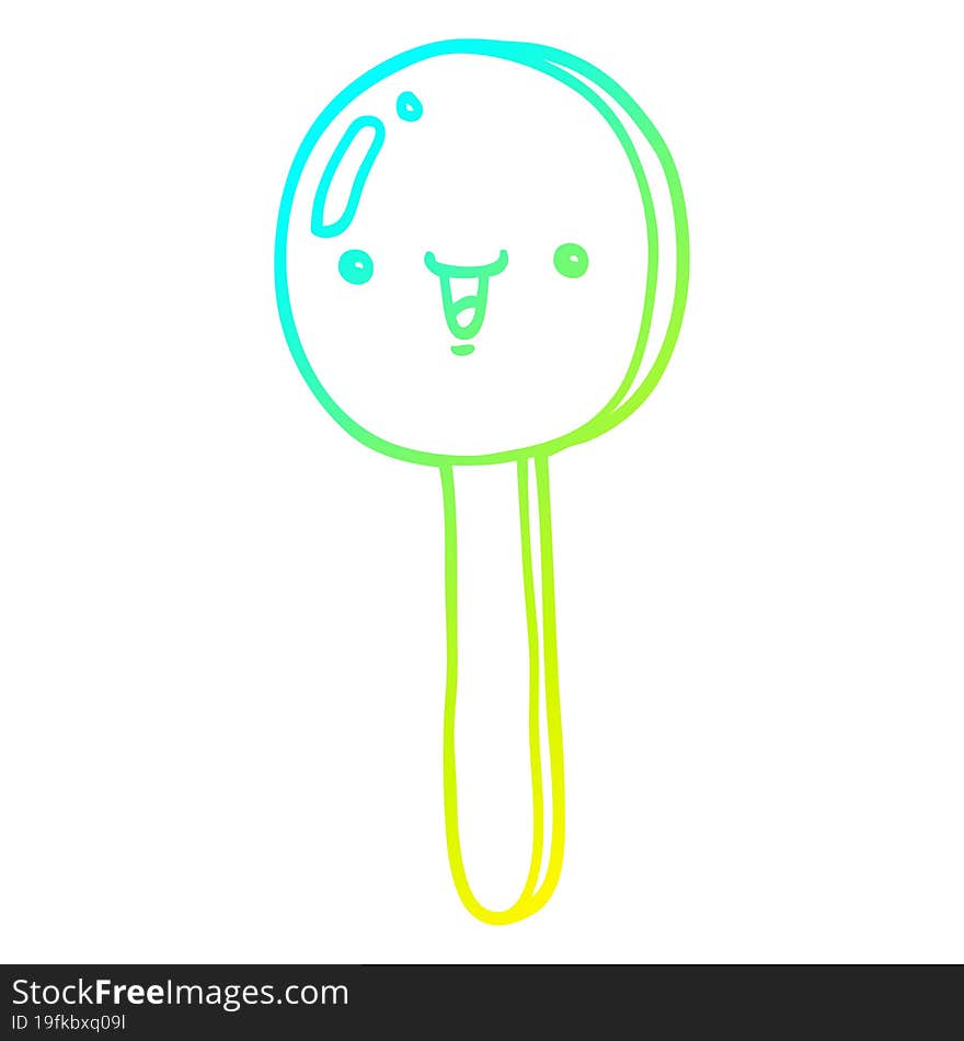 cold gradient line drawing cartoon lollipop