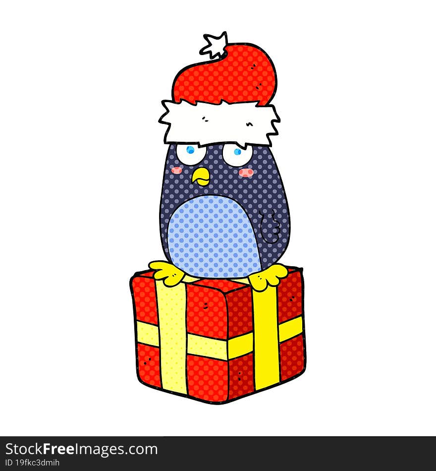 cartoon christmas penguin