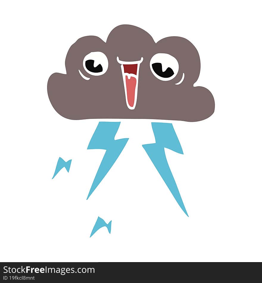 cartoon doodle lightening cloud