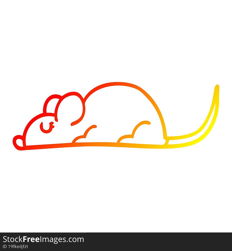 warm gradient line drawing cartoon black rat