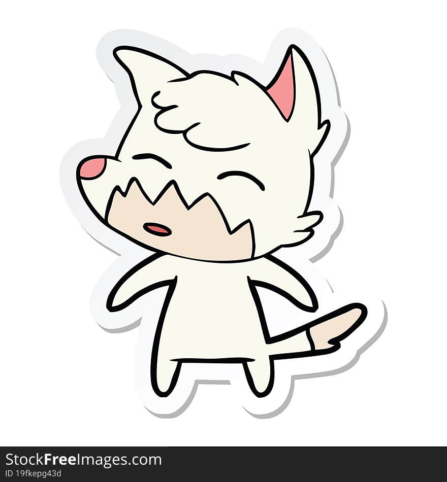 sticker of a cartoon fox