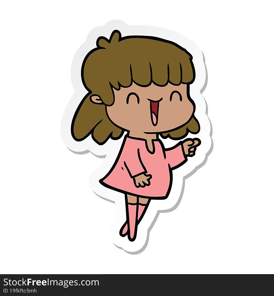 sticker of a cartoon woman