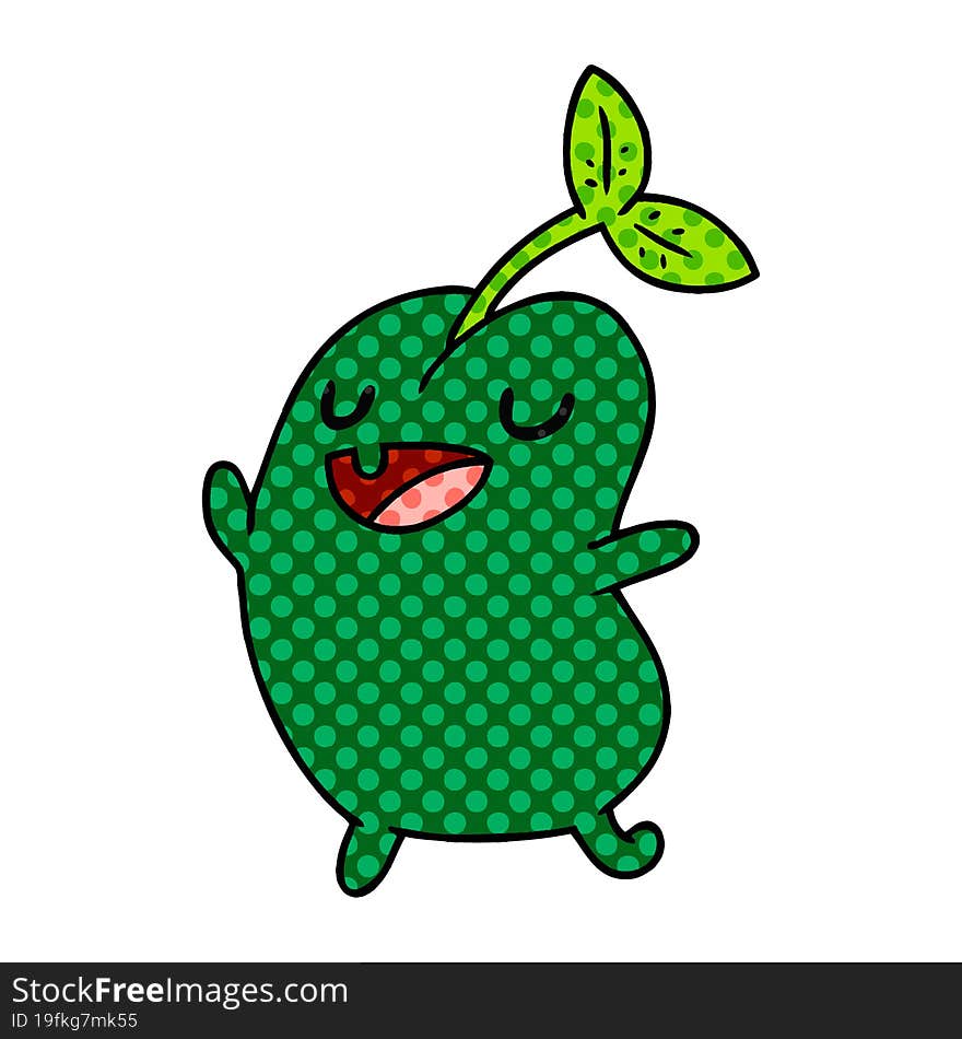 cartoon kawaii cute sprouting bean