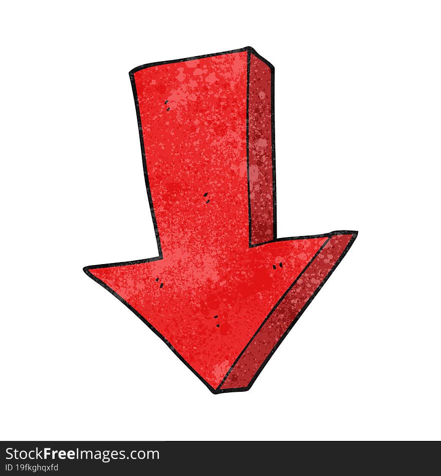 textured cartoon arrow pointing down