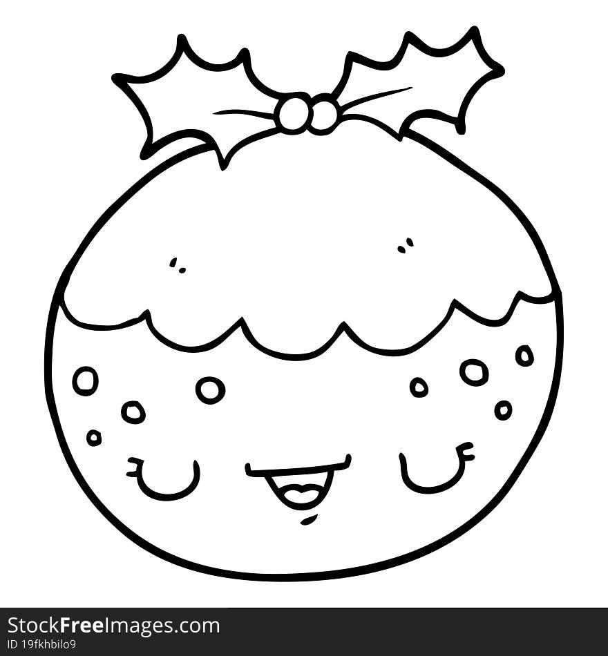 cute cartoon christmas pudding