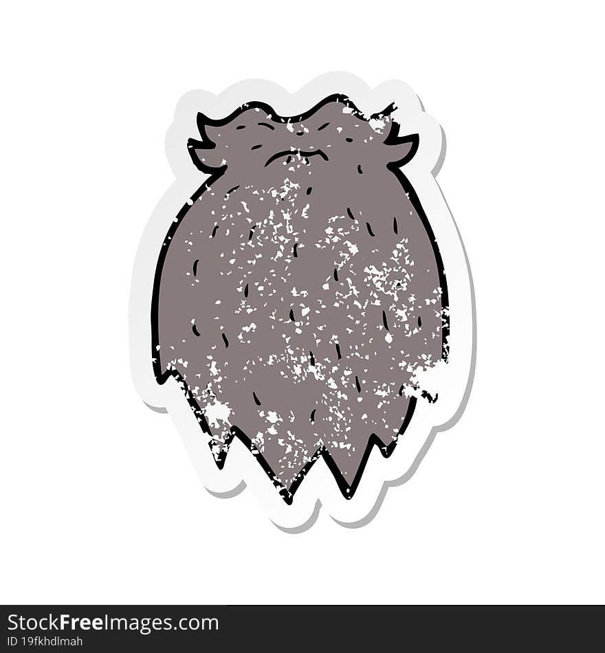 retro distressed sticker of a cartoon fake beard