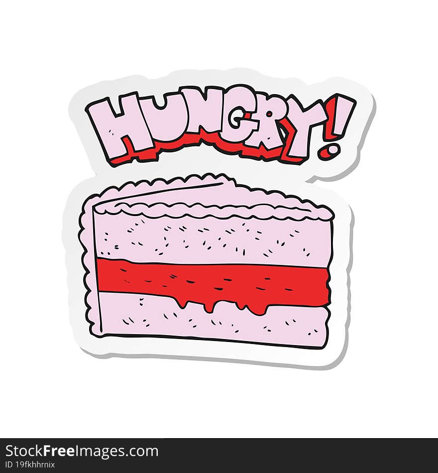 sticker of a cartoon cake