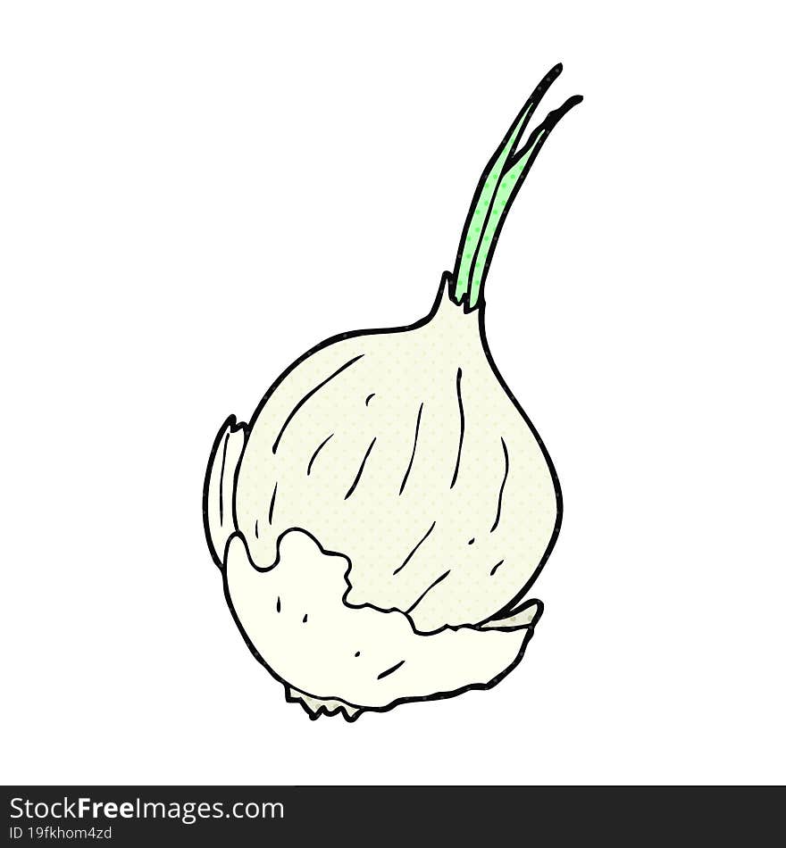 freehand drawn cartoon garlic